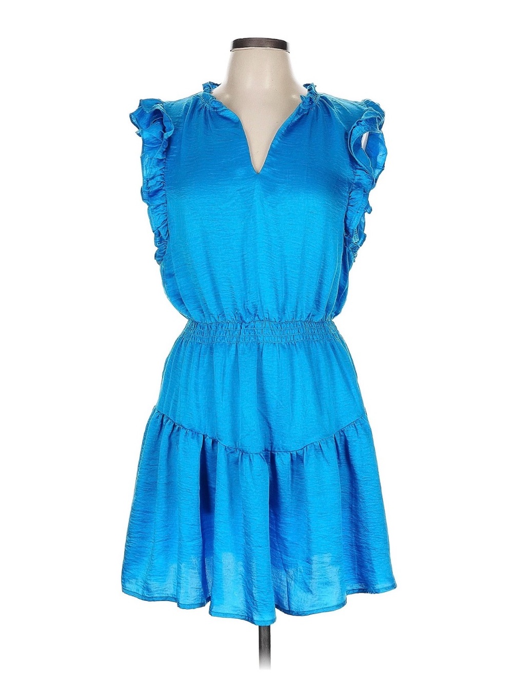 Steve Madden Bright Teal V-Neck Mini Dress